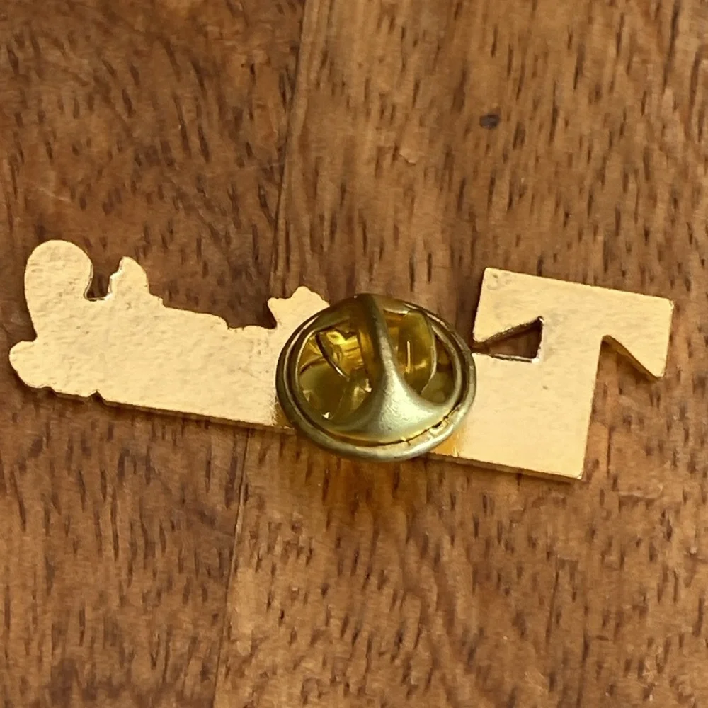 Vintage Colorful Enamel Teacher Gold Tone Lapel Pin Brooch Teacher Gift